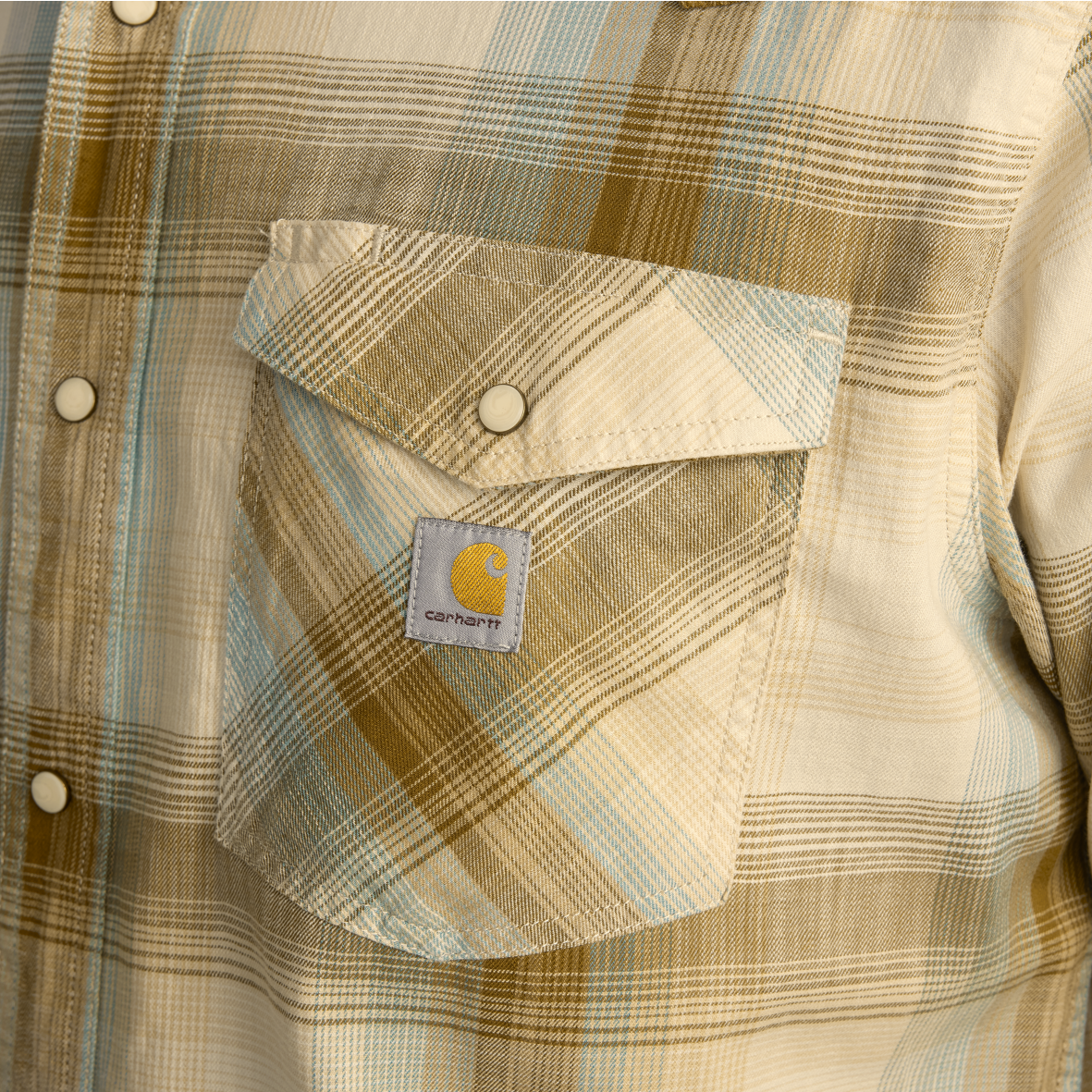 Carhartt Montana Rugged Flex Relaxed Fit Lightweight Long-Sleeve Snap-Front Plaid Shirt