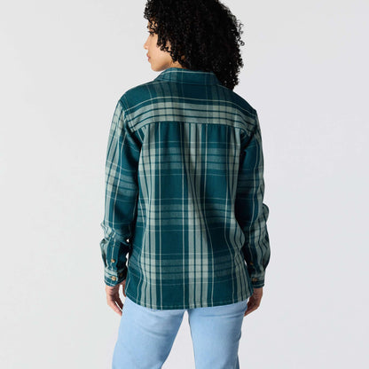 Carhartt Womens TENCEL Fibre Series Loose Fit Twill Plaid Shirt - Greenstone