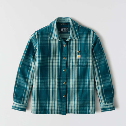 Carhartt Womens TENCEL Fibre Series Loose Fit Twill Plaid Shirt - Greenstone