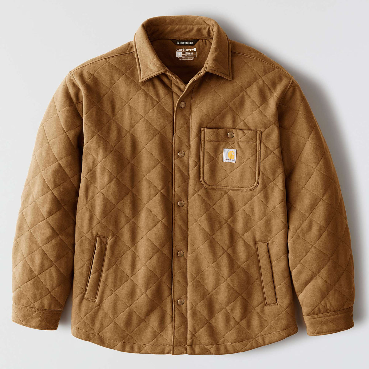 Carhartt Rain Defender Loose Fit Heavyweight Quilted Shirt Jacket - Carhartt Brown
