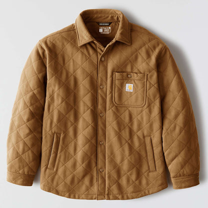 Carhartt Rain Defender Loose Fit Heavyweight Quilted Shirt Jacket - Carhartt Brown
