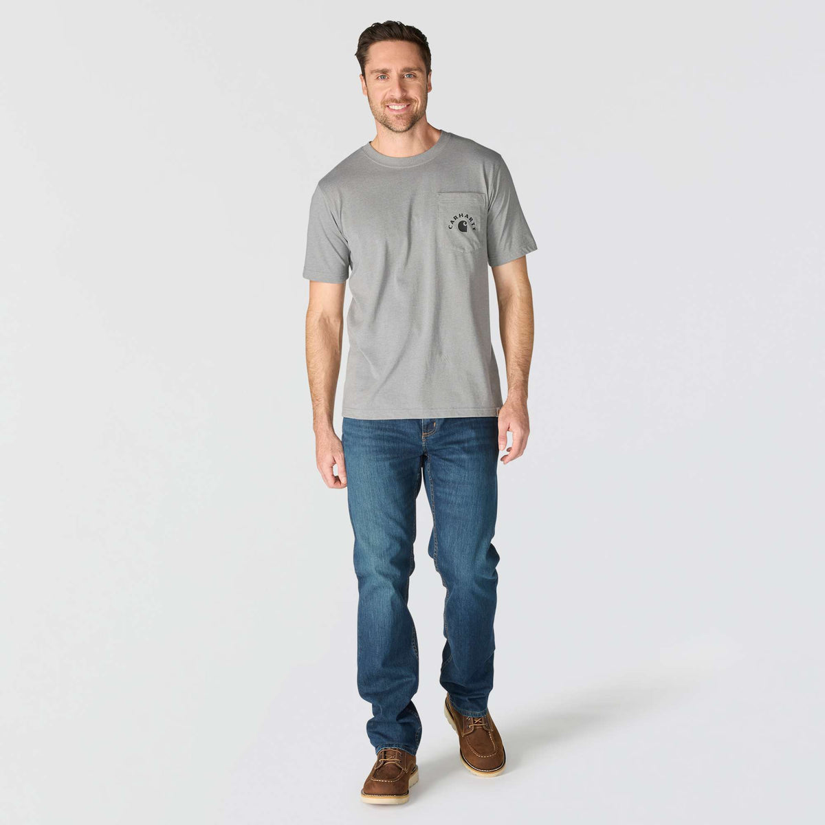 Carhartt Irvine Relaxed Work Logo T-Shirt - Weather Ash Heather