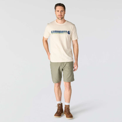 Carhartt Irvine Relaxed Layered Logo T-Shirt - Oat Milk