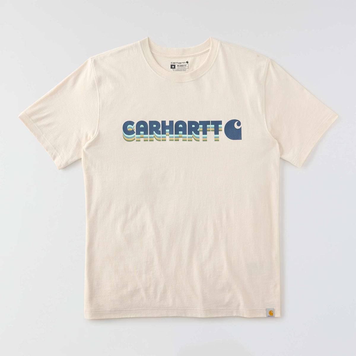 Carhartt Irvine Relaxed Layered Logo T-Shirt - Oat Milk