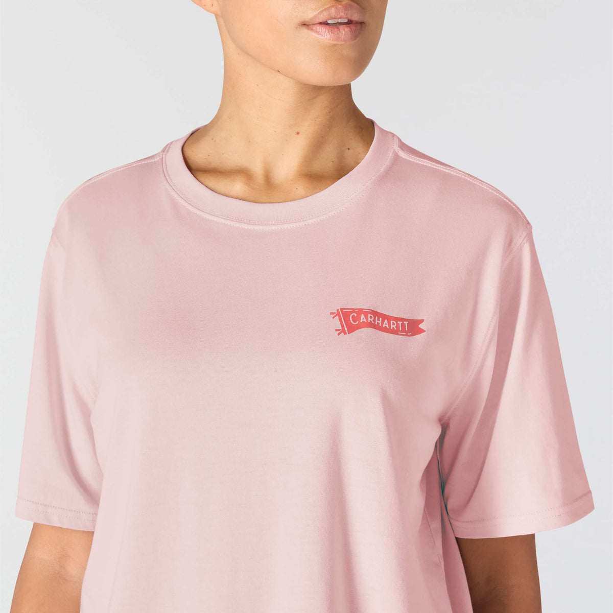Carhartt Womens Tencel Fiber Series Loose Pennant Flag T-Shirt - New Rose