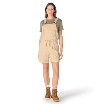 Carhartt Womens Force Ripstop Shortall - Classic Beige