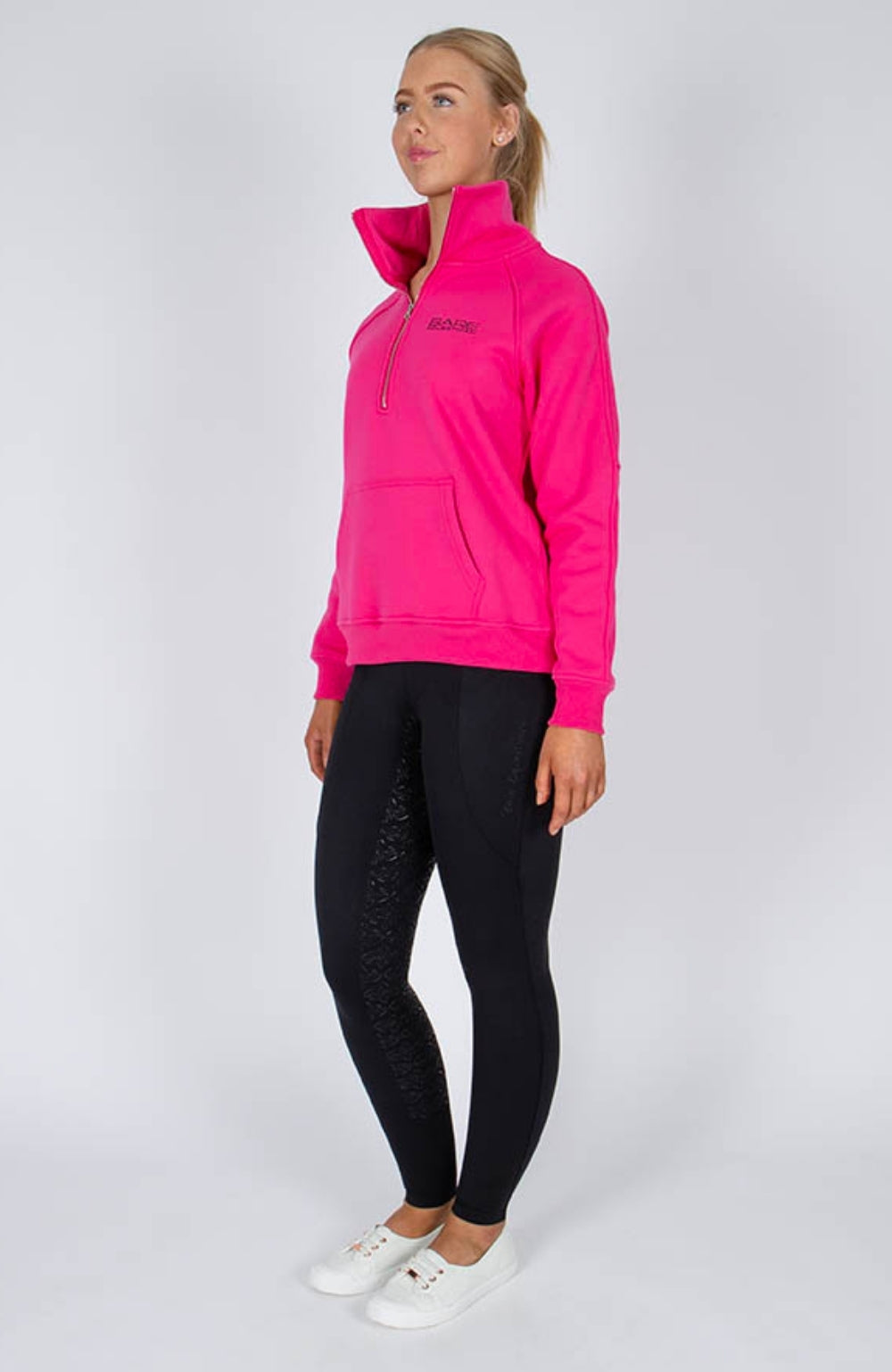 BARE Equestrian Quarter Zip Teddy Pullover Sweater