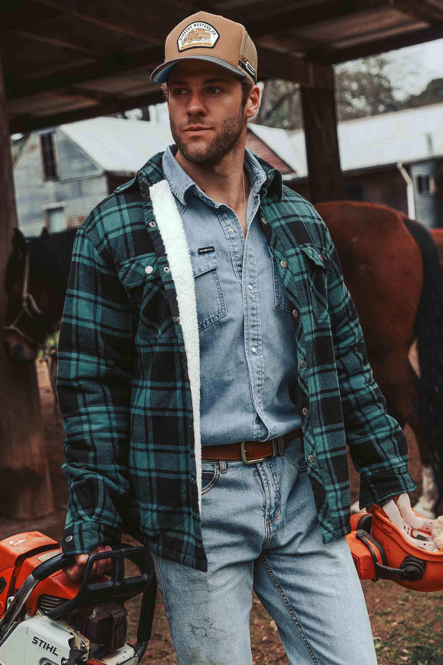 Ringers Western Sawyer Mens Sherpa Flannel