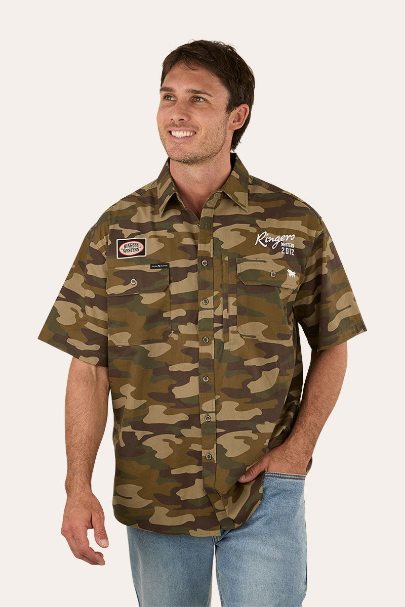 Ringers Western Bull Dodger Mens Full Button SS Work Shirt