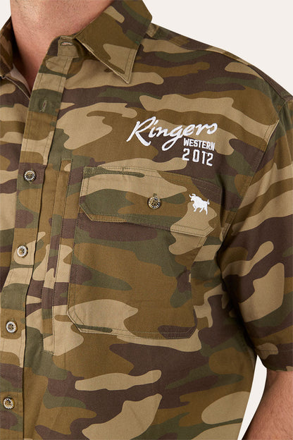 Ringers Western Bull Dodger Mens Full Button SS Work Shirt