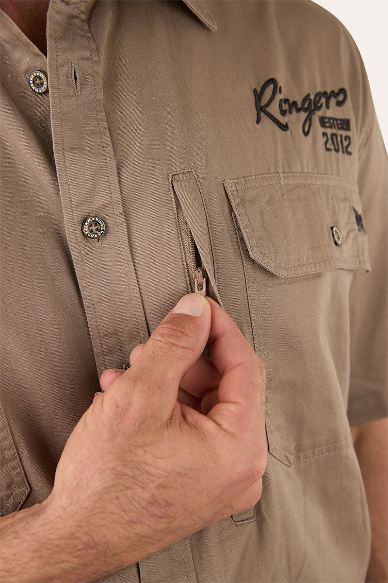 Ringers Western Bull Dodger Mens Full Button SS Work Shirt