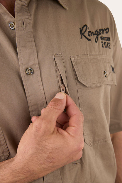 Ringers Western Bull Dodger Mens Full Button SS Work Shirt