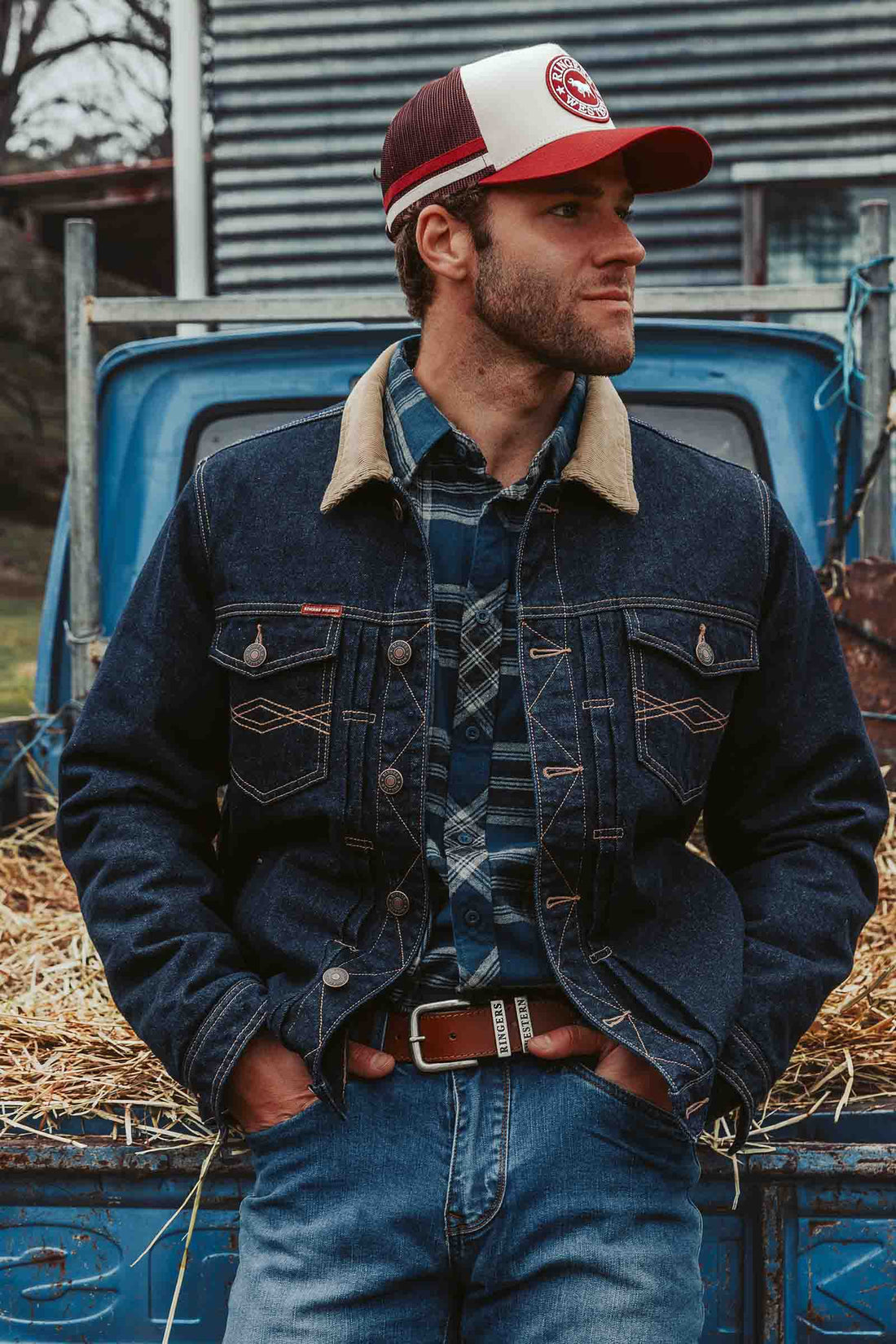Ringers Western Devonport Mens Denim Trucker Jacket