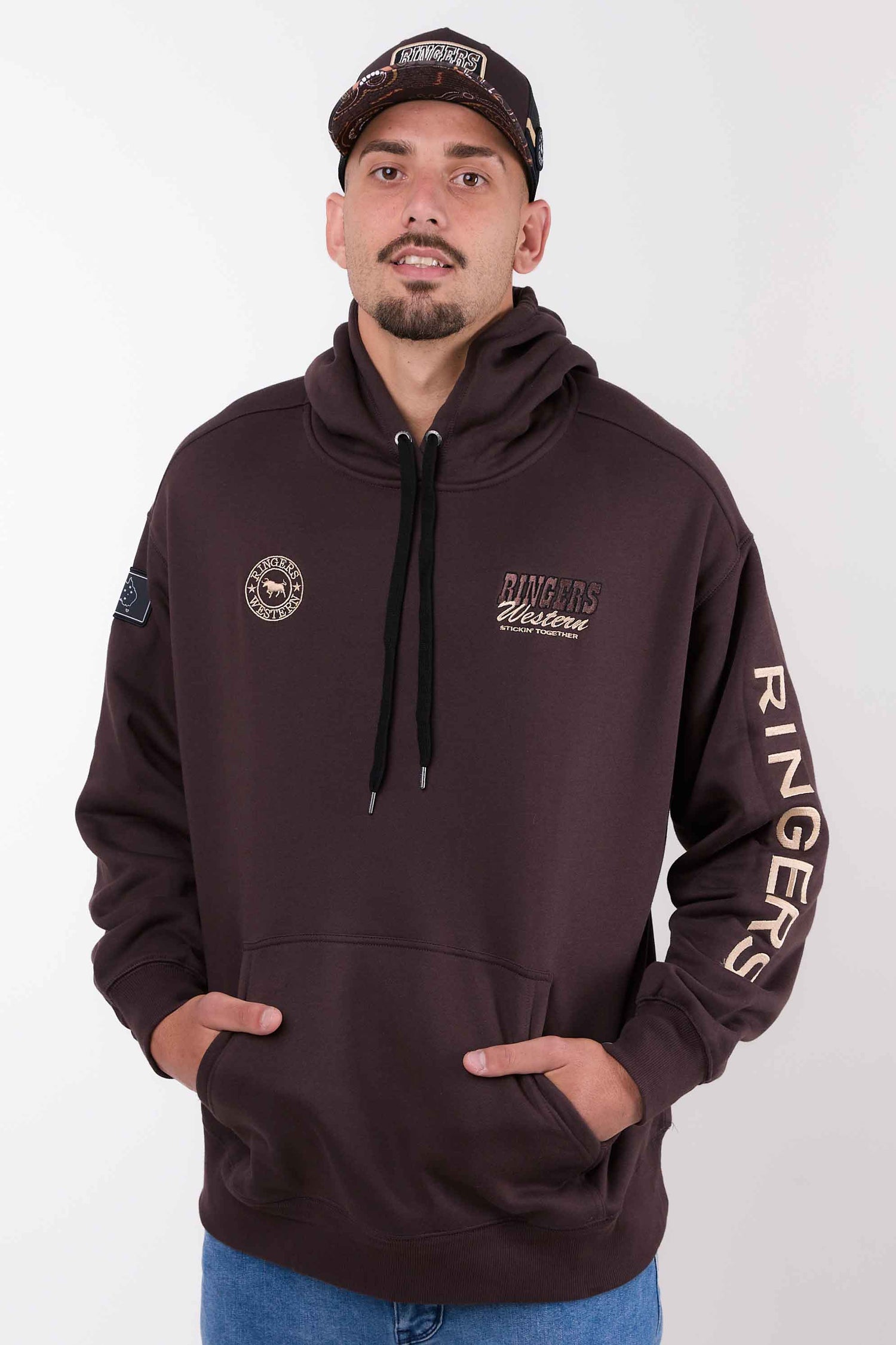 Ringers Western Garbala Mens Oversized Pullover Hoodie