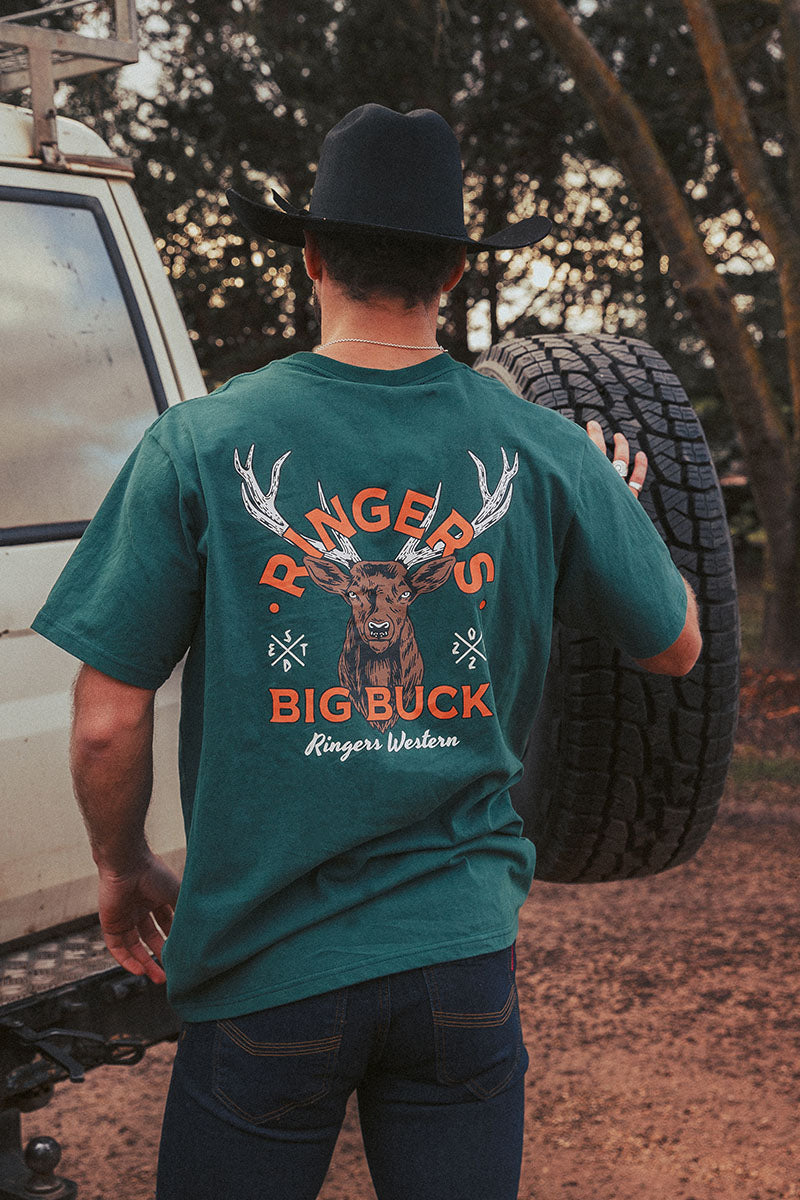 Ringers Western Big Buck Mens Loose Fit T-Shirt
