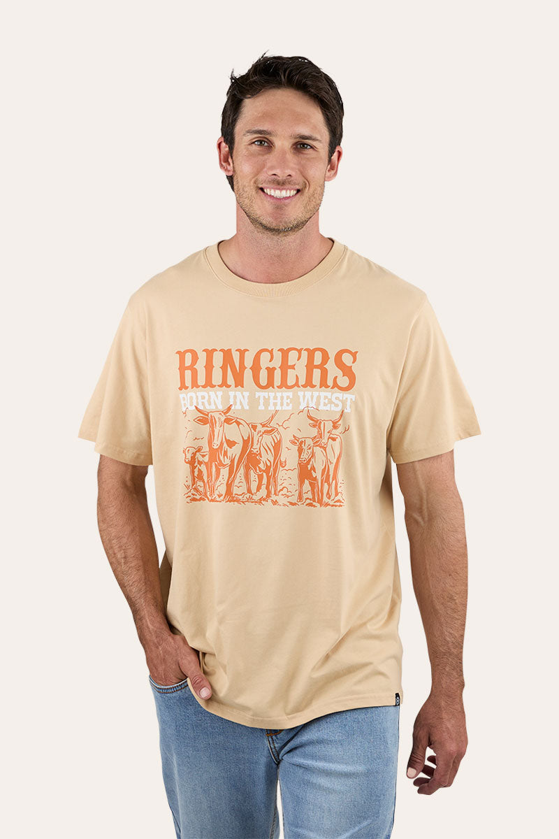 Rigers Western Born In The West Mens Loose Fit T-Shirt