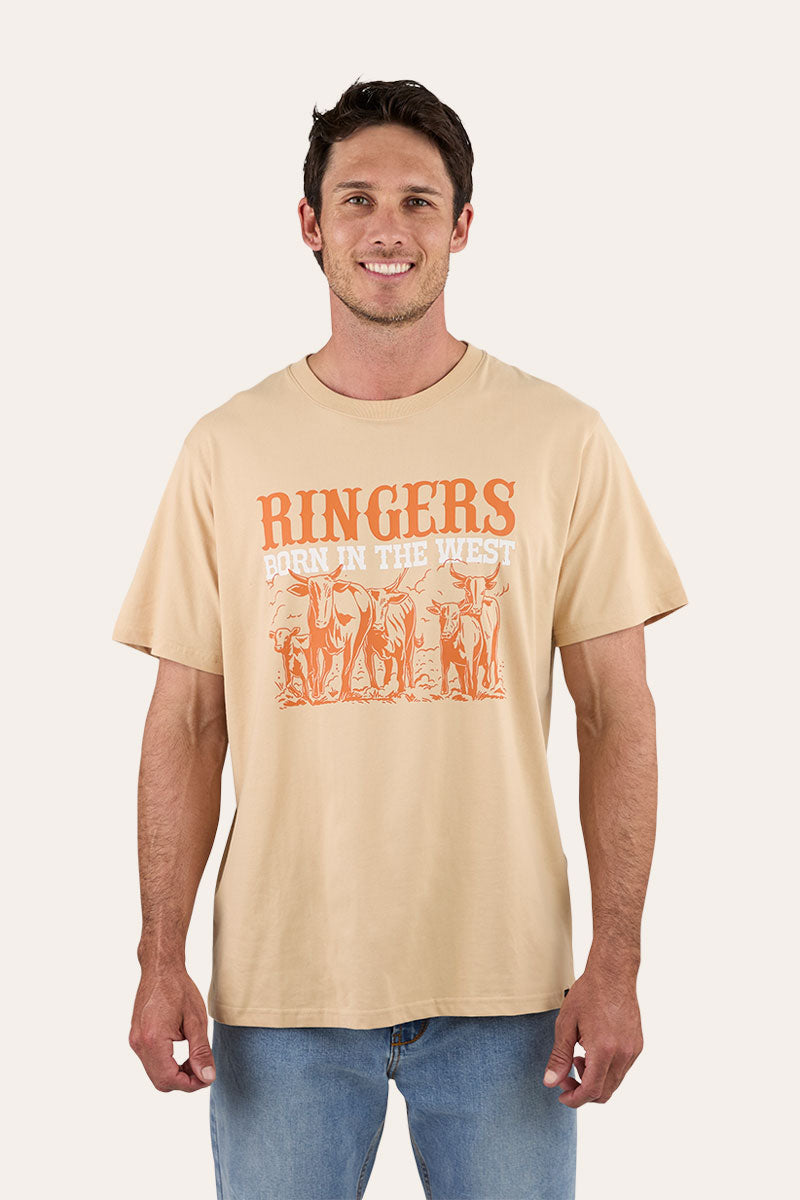 Rigers Western Born In The West Mens Loose Fit T-Shirt