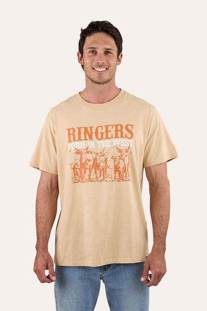 Rigers Western Born In The West Mens Loose Fit T-Shirt