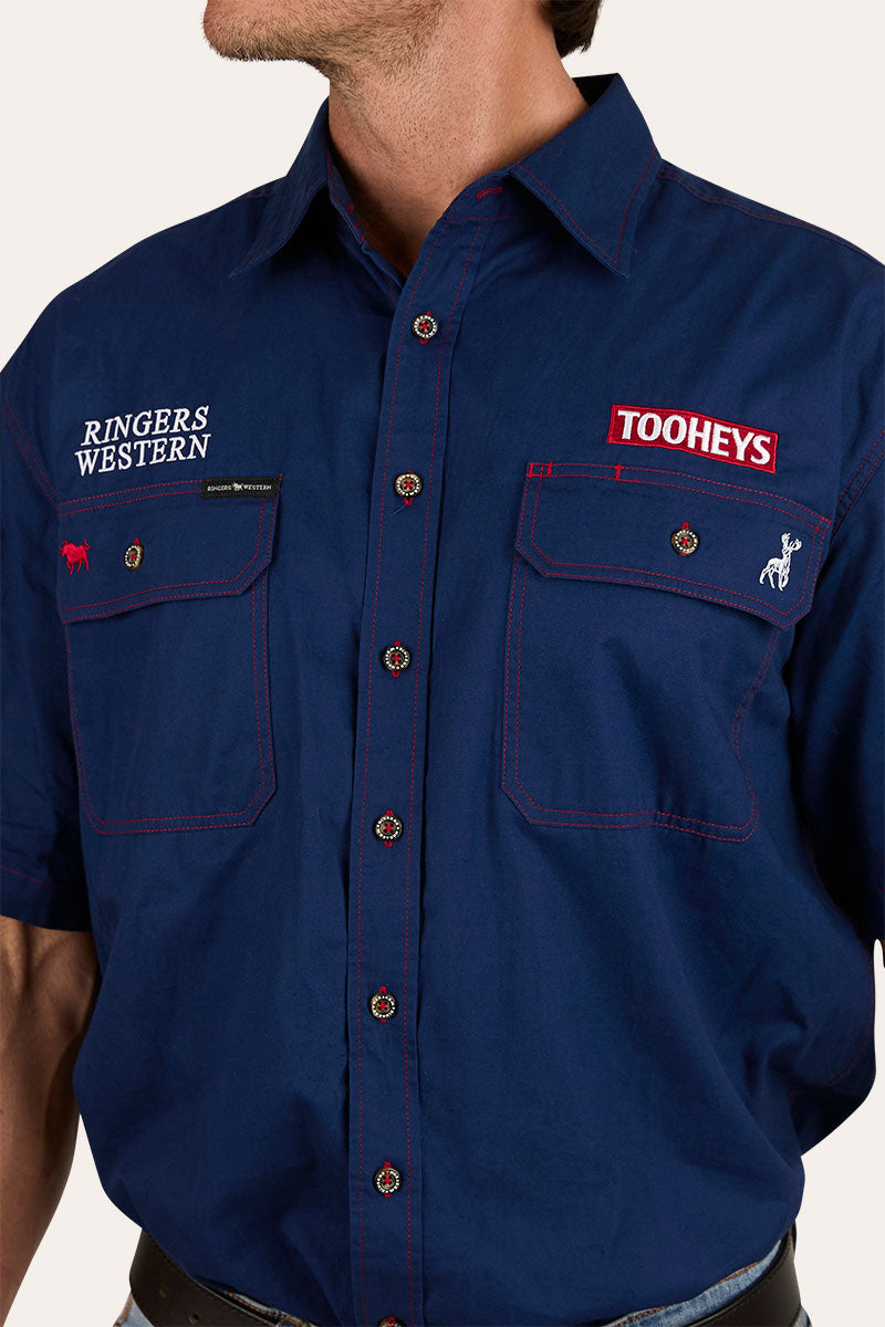 Tooheys X Ringers Mens Short Sleeve Full Button Work Shirt
