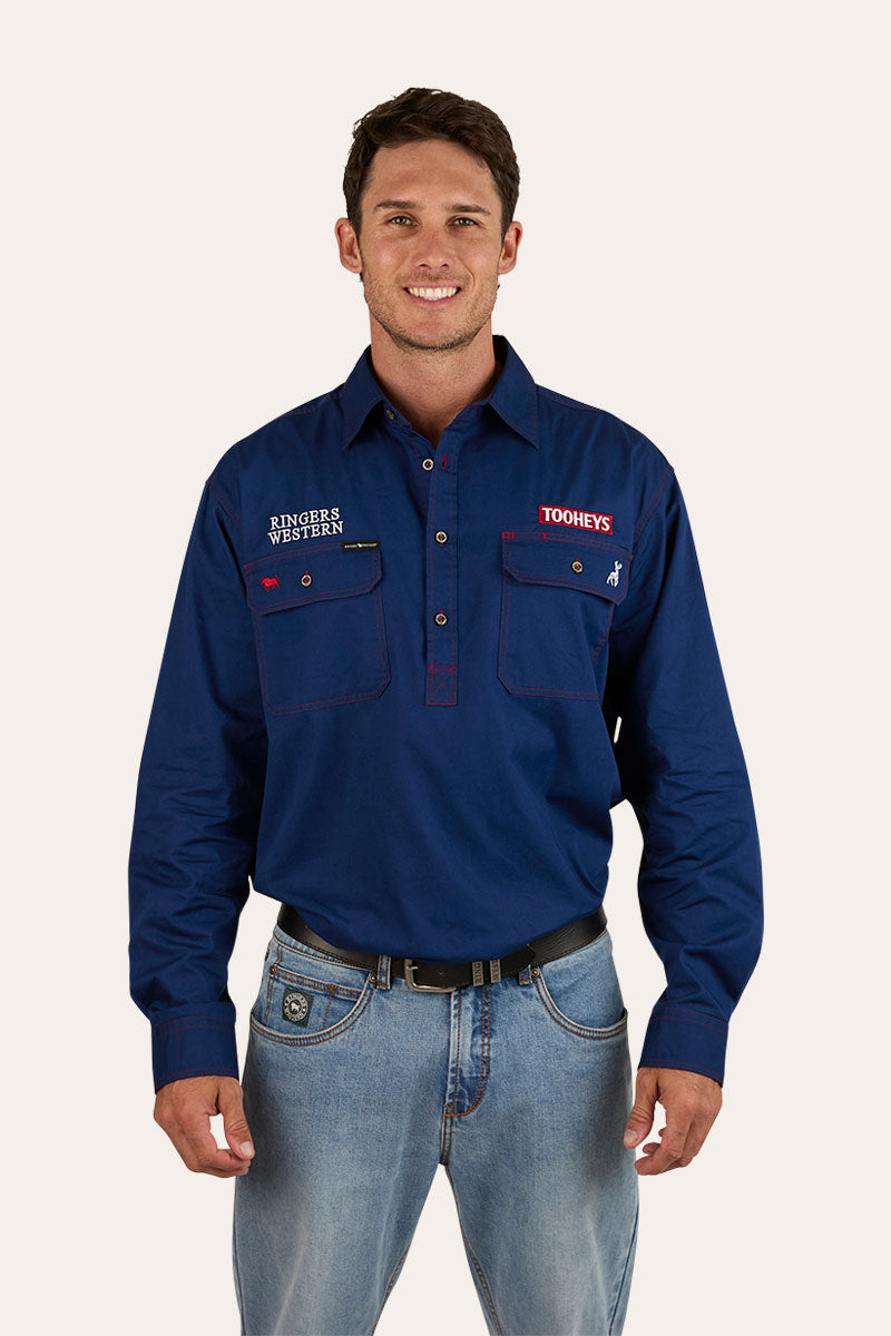 Tooheys X Ringers Mens Long Sleeve Half Button Work Shirt