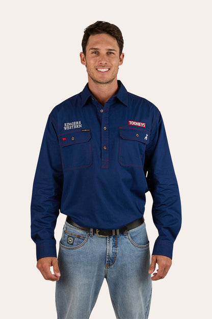 Tooheys X Ringers Mens Long Sleeve Half Button Work Shirt