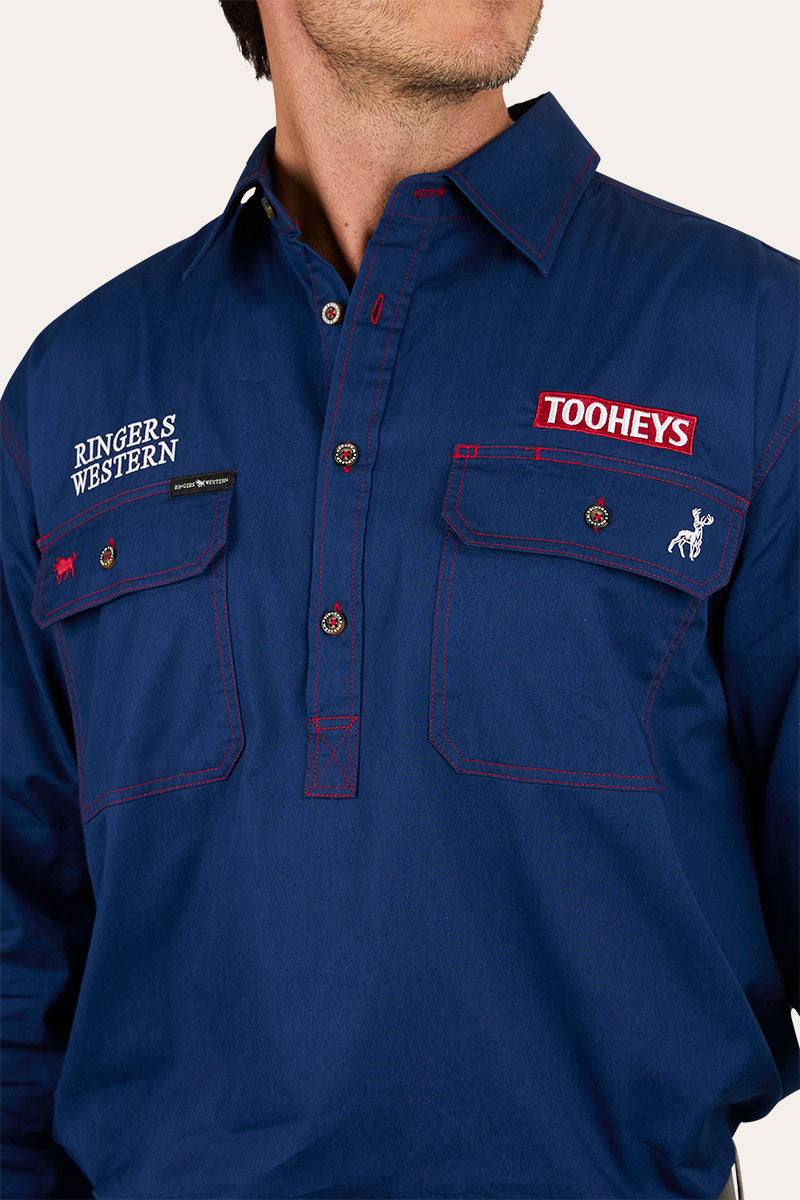 Tooheys X Ringers Mens Long Sleeve Half Button Work Shirt