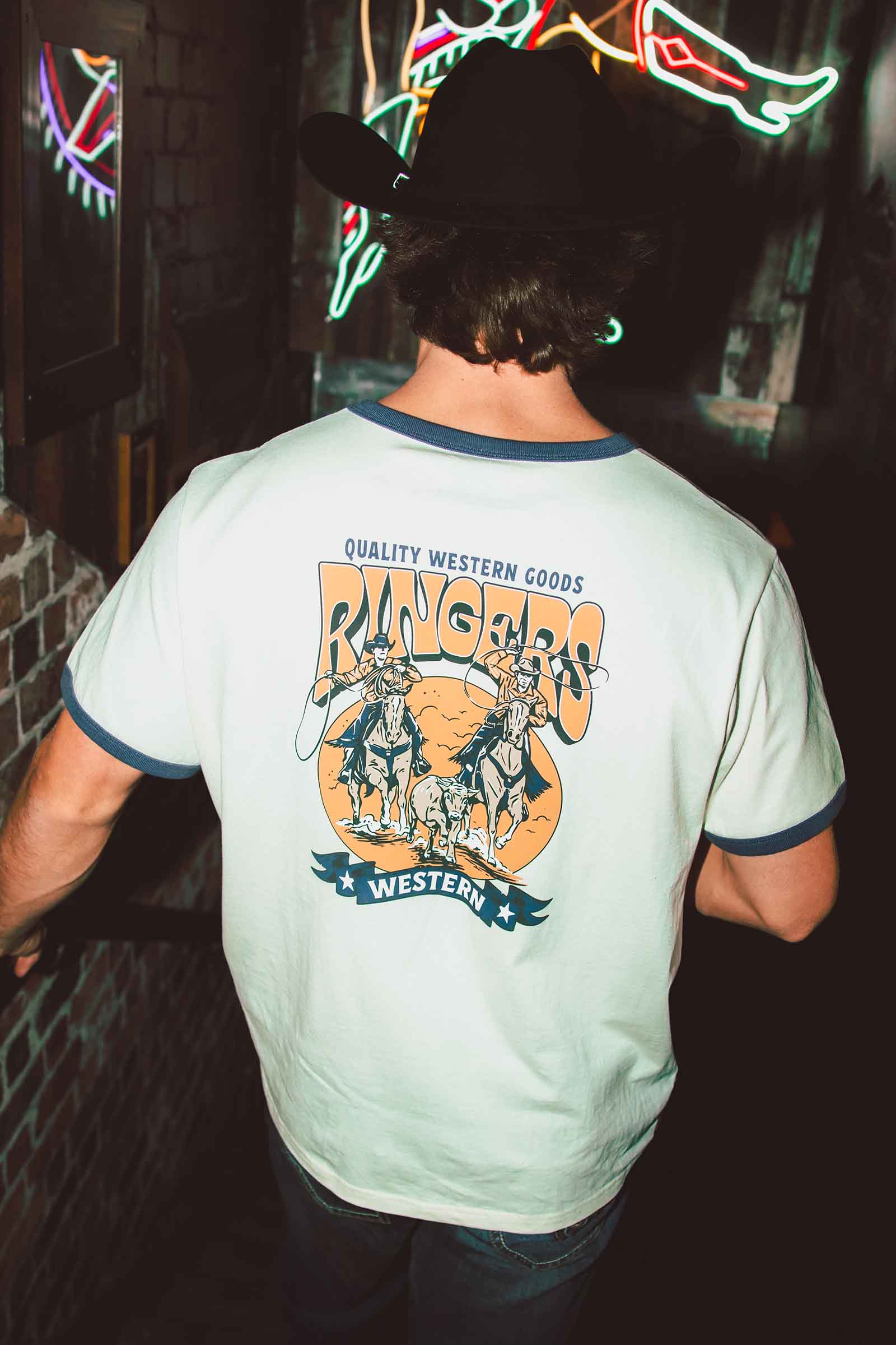 Ringers Western Dust N Ropes Mens Ringer T-Shirt