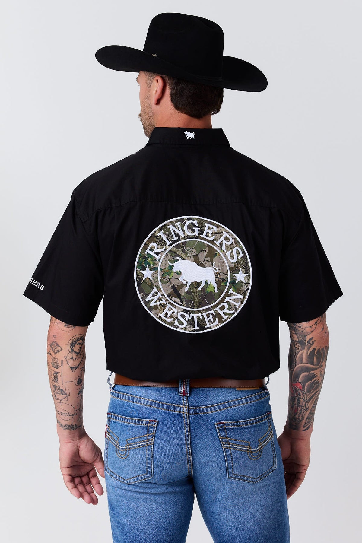 Ringers Western Hawkeye Mens Full Button Short Sleeve Workshirt