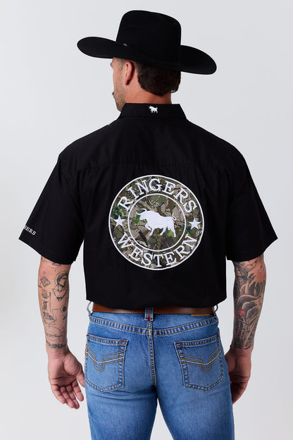 Ringers Western Hawkeye Mens Full Button Short Sleeve Workshirt