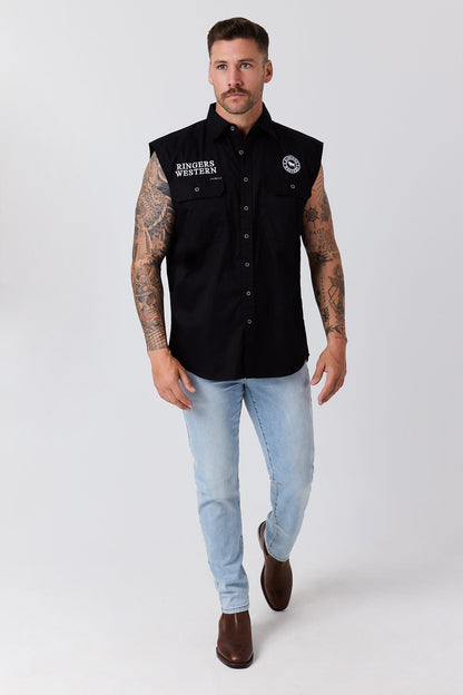 Ringers Western Hawkeye Mens Sleeveless Full Button Workshirt