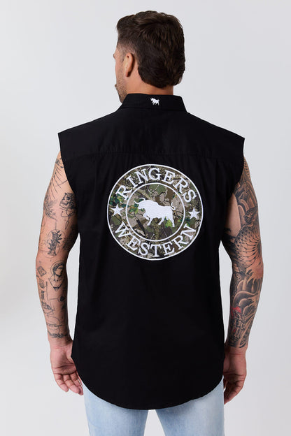 Ringers Western Hawkeye Mens Sleeveless Full Button Workshirt