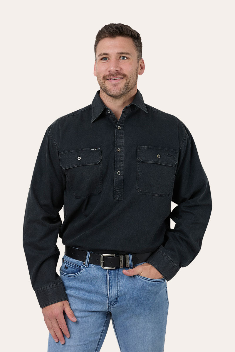 Ringers Western King River Rugged Mens Half Button Work Shirt