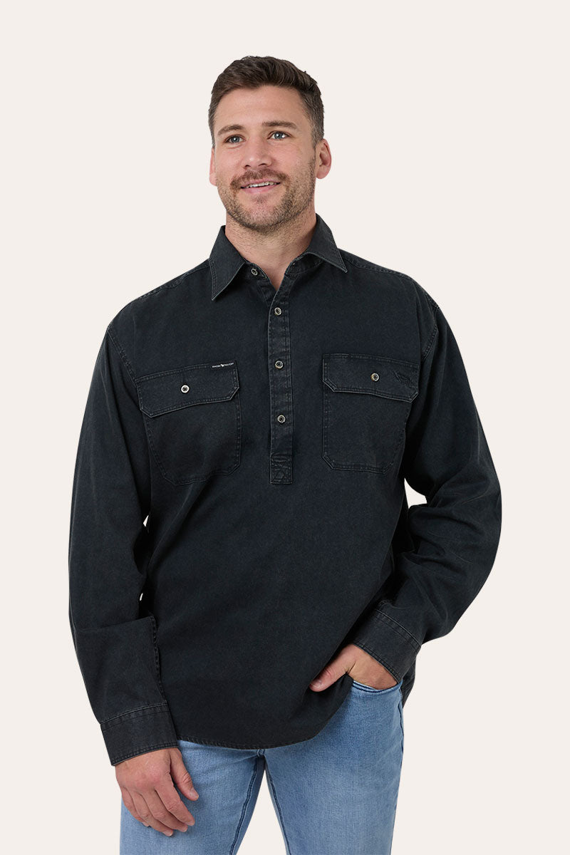 Ringers Western King River Rugged Mens Half Button Work Shirt