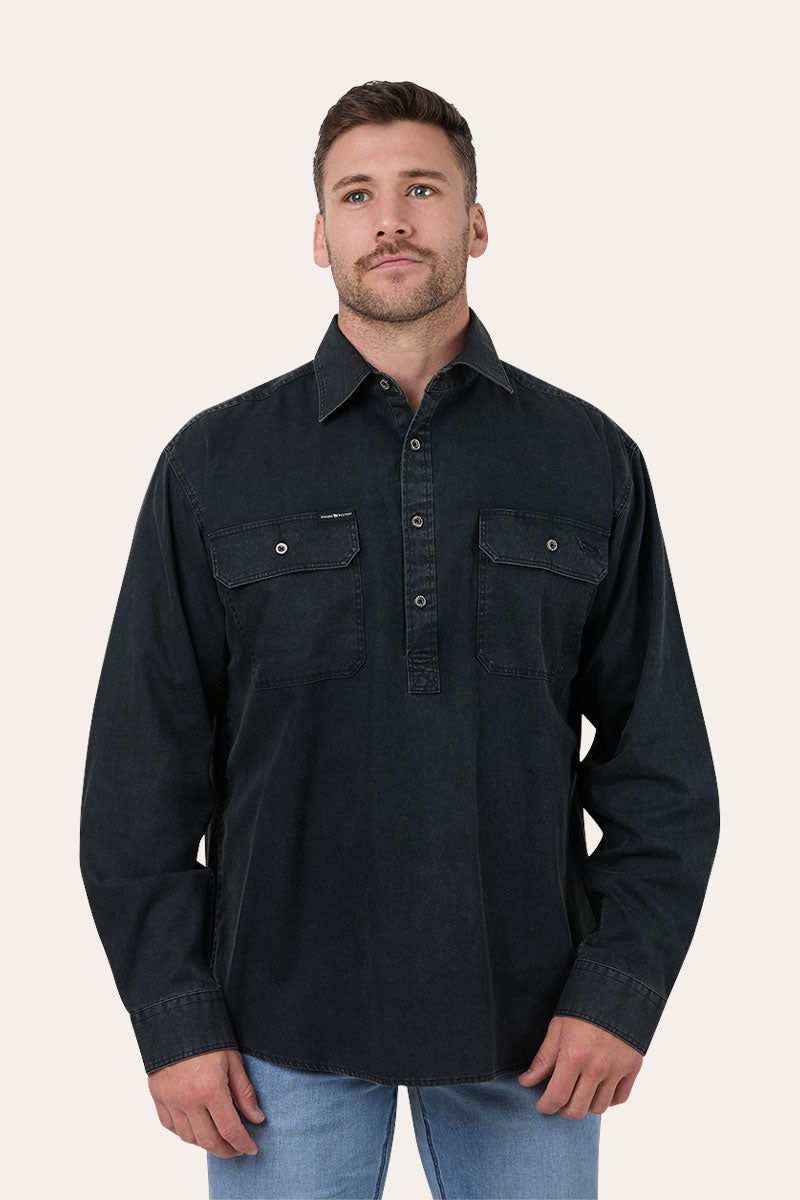 Ringers Western King River Rugged Mens Half Button Work Shirt