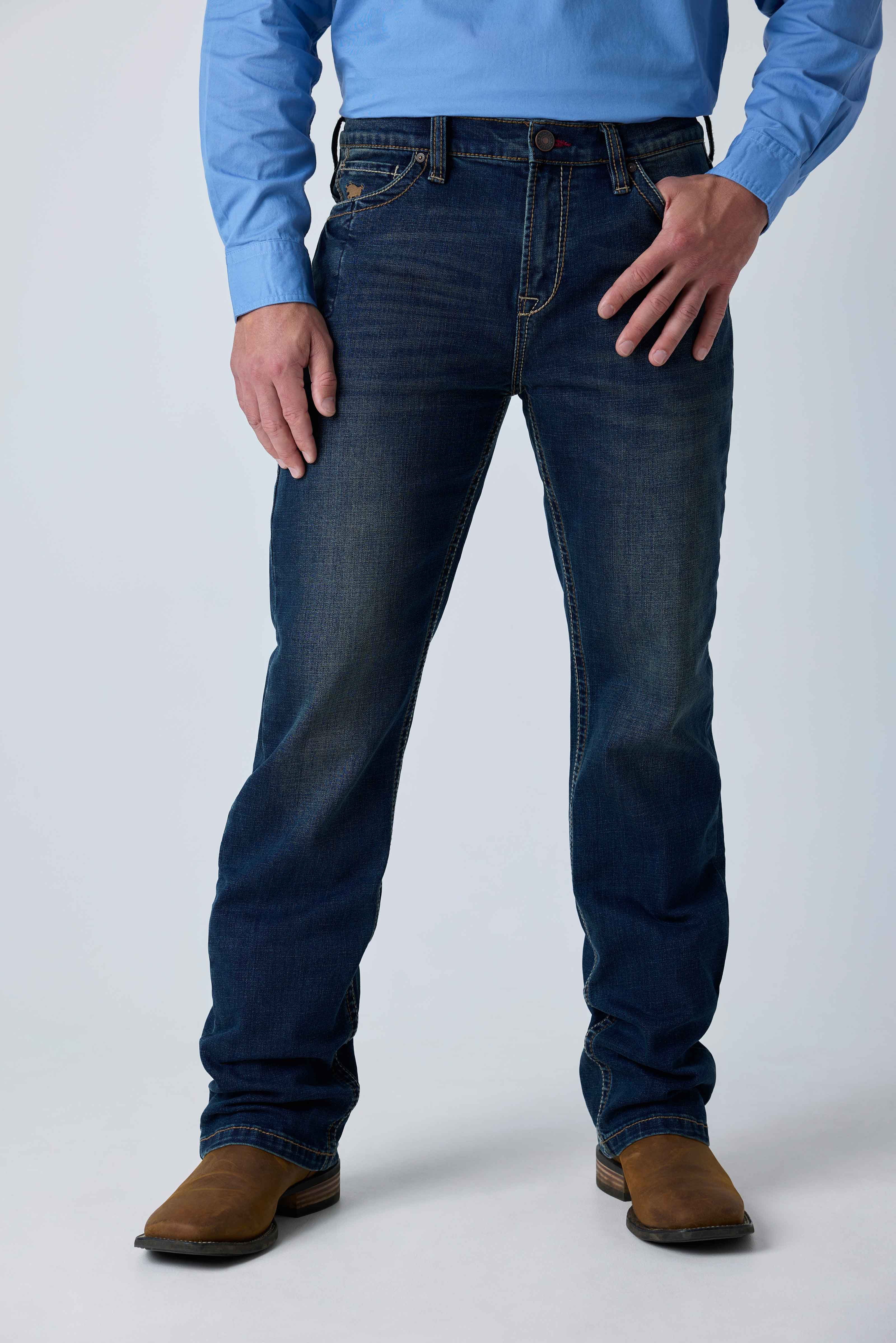 Ringers Western Blaze Mens Relaxed Bootleg Jean
