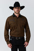 Ringers Western Hawkeye Contrast Collar Full Button Work Shirt - Saddle Brown