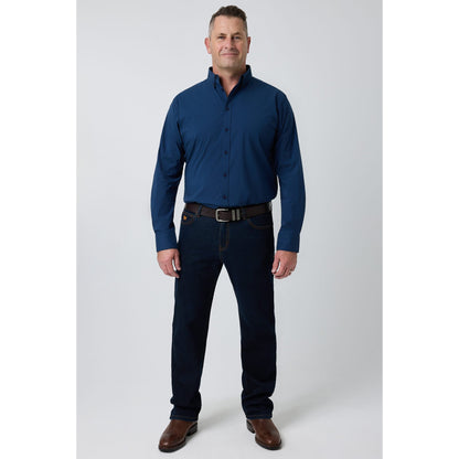Ringers Western Roma Mens Loose Fit Dress Shirt Navy