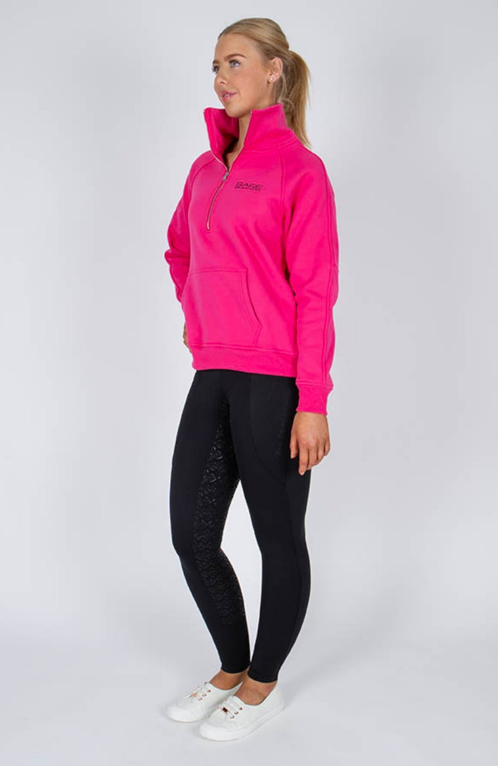 BARE Equestrian Quarter Zip Teddy Pullover Sweater