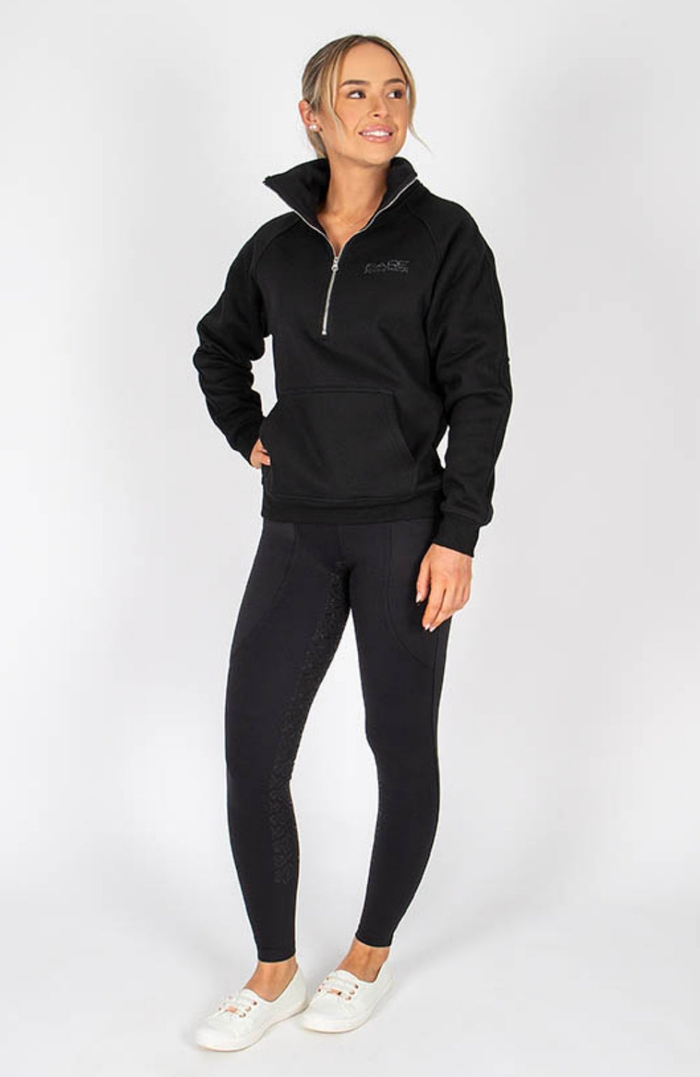 BARE Equestrian Quarter Zip Teddy Pullover Sweater