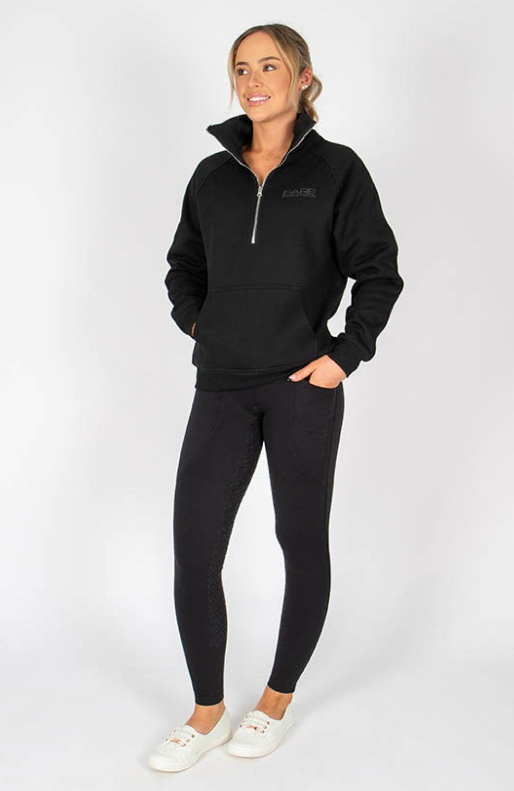 BARE Equestrian Quarter Zip Teddy Pullover Sweater