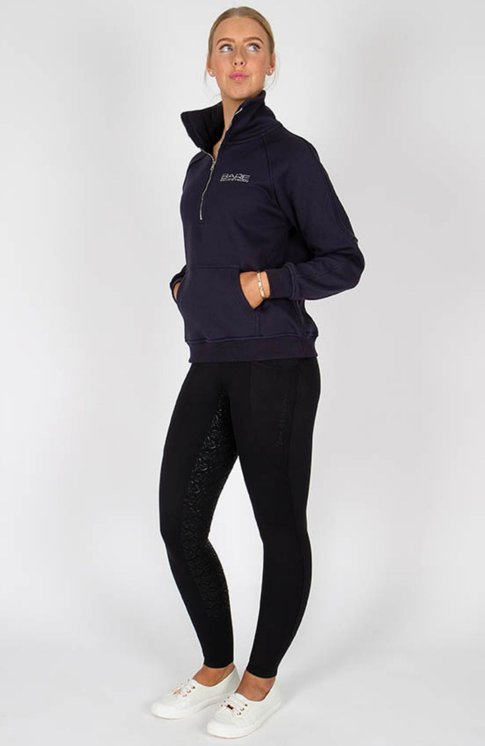 BARE Equestrian Quarter Zip Teddy Pullover Sweater