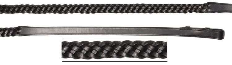 Aintree Plaited Reins Black