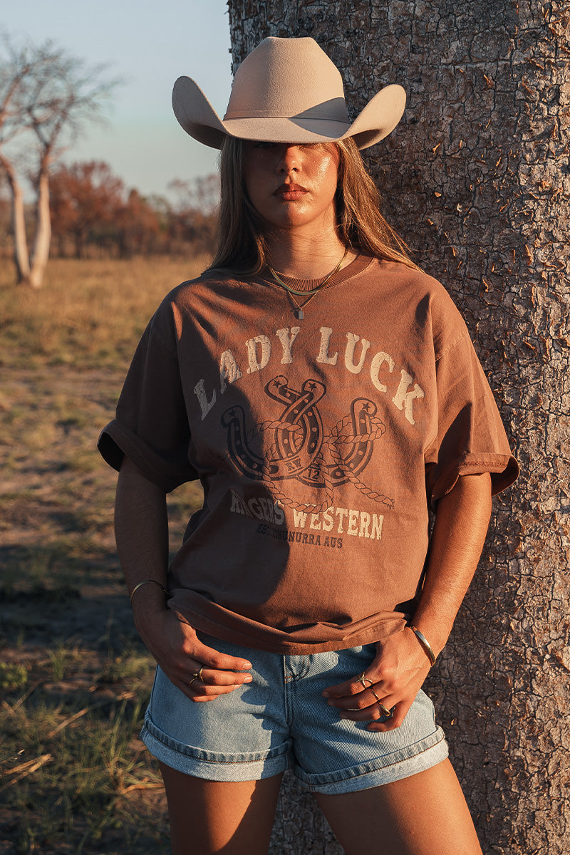 Ringers Western Lady Luck Womens Oversized T-Shirt