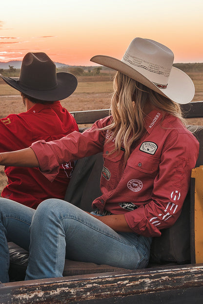 Barrel Racer Womens Full Button Work Shirt