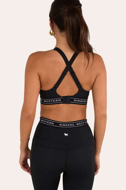 Ringers Western Active Womens Logo Elastic Support Crop