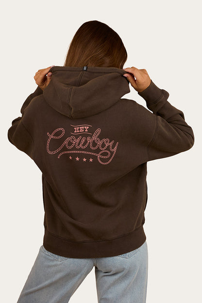 Ringers Western Hey Cowboy Womens Oversized Pullover Hoodie