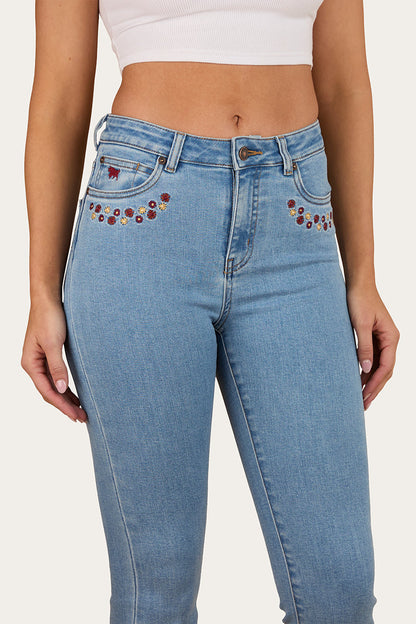 Ringers Western In Bloom Womens High Rise Bootleg Jean