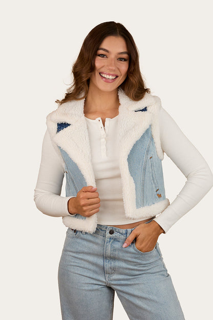 Ringers Western Amaya Womens Denim Sherpa Vest