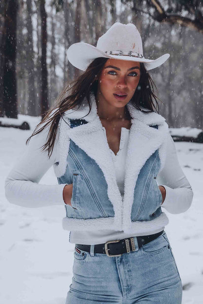 Ringers Western Amaya Womens Denim Sherpa Vest