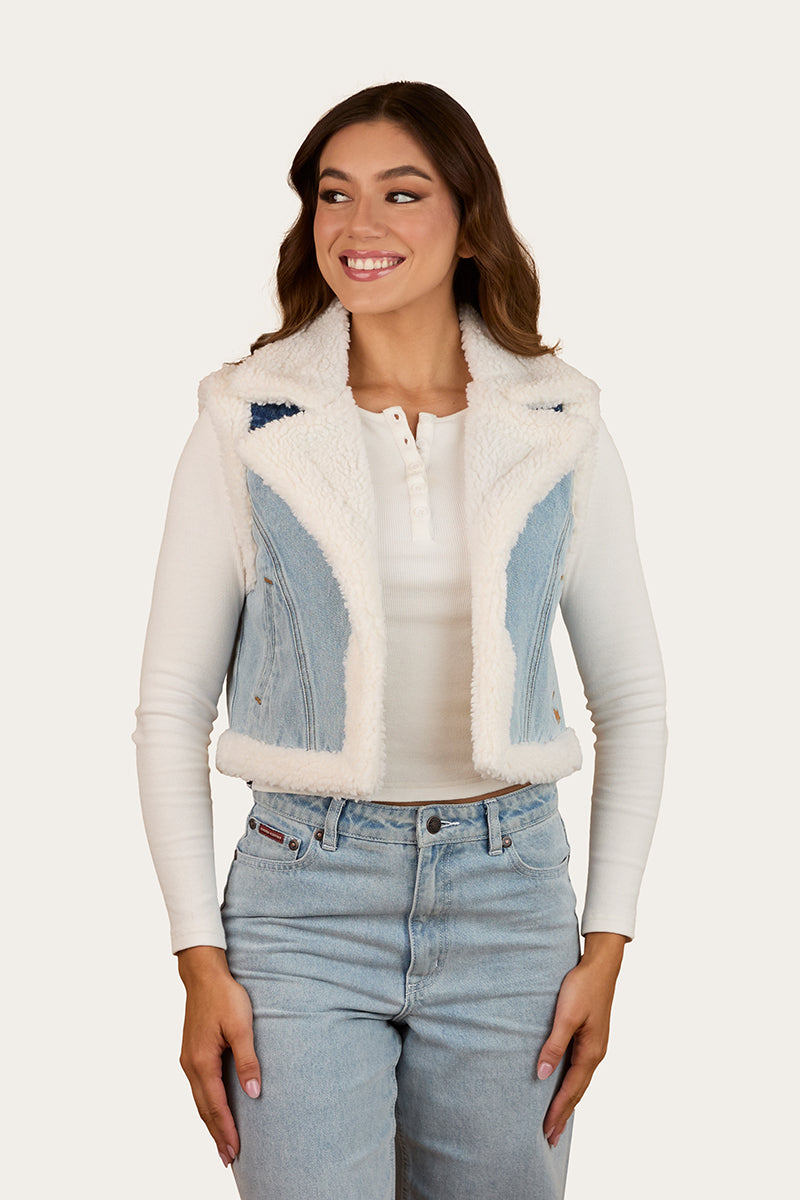 Ringers Western Amaya Womens Denim Sherpa Vest